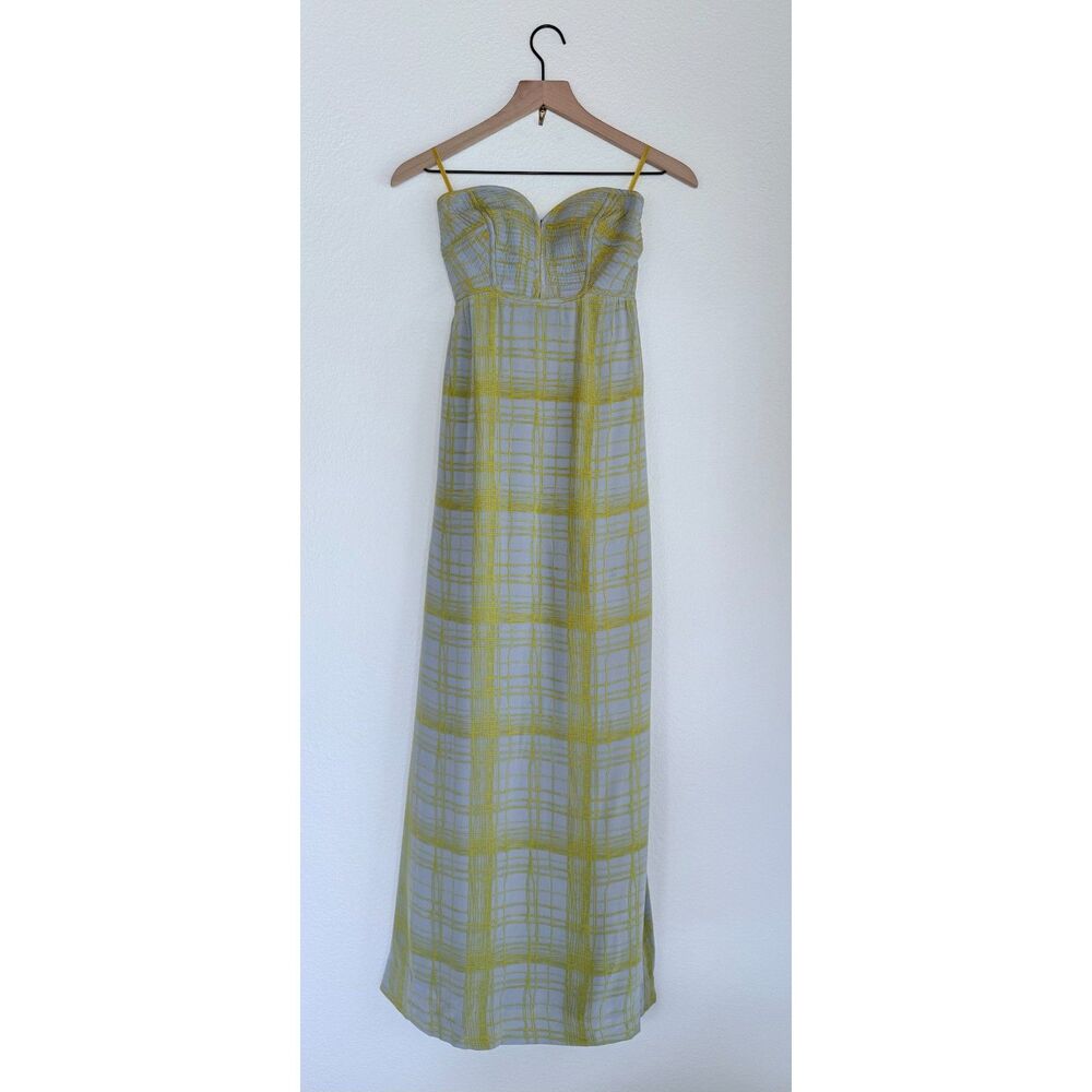 Anthropologie Maple Quilted Pastiche Strapless Bustier 100% Silk Dress Size 4-6 - Picture 4 of 11